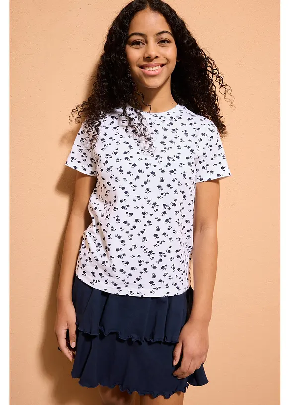 T-shirt in misto cotone biologico elasticizzato (pacco da 2), bonprix