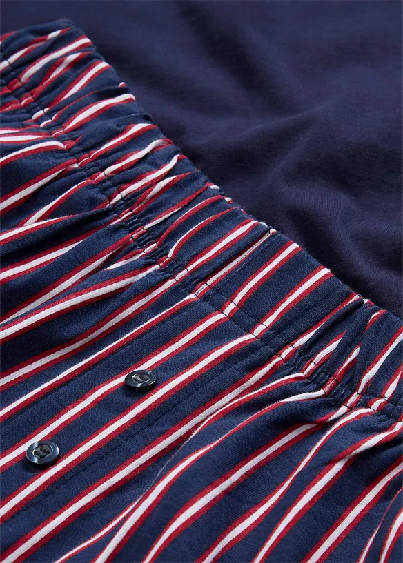 Pigiama estivo con pantaloncini in tessuto di puro cotone, bonprix