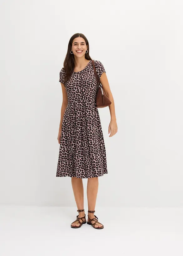 Abito di jersey leopardato, bonprix