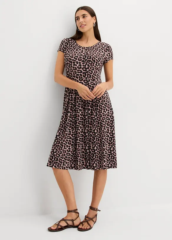 Abito di jersey leopardato, bonprix