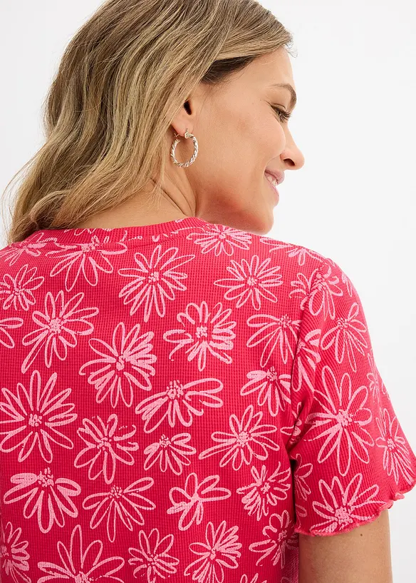 T-shirt corta in misto cotone, bonprix