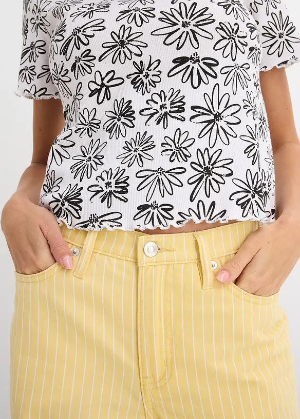 T-shirt corta in misto cotone, bonprix