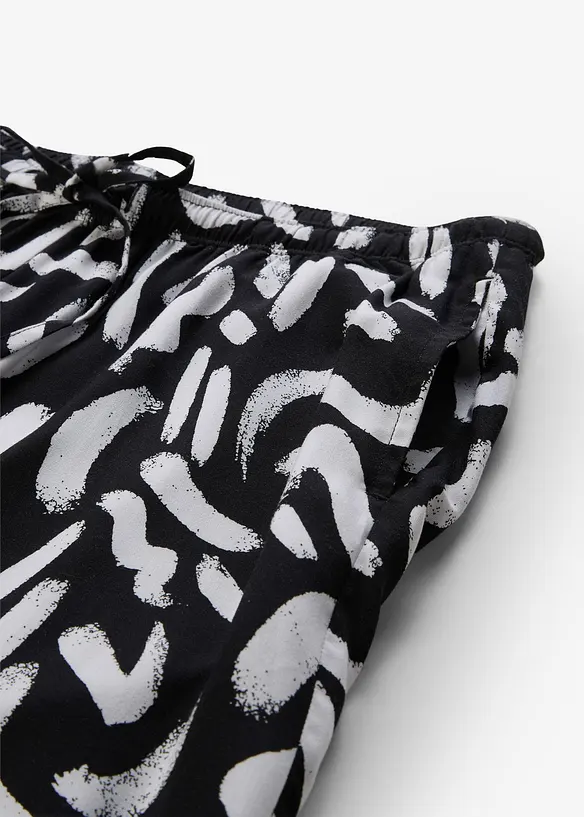 Pantaloni con elastico in vita in viscosa fluida con fantasia, bonprix