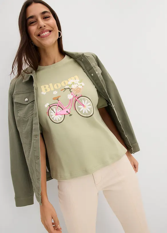 T-shirt ampia in puro cotone, bonprix