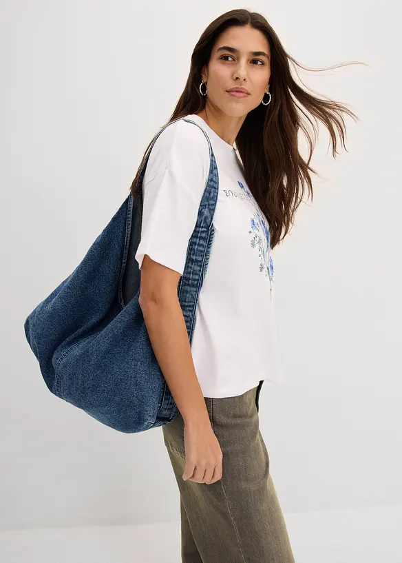 T-shirt ampia in puro cotone, bonprix