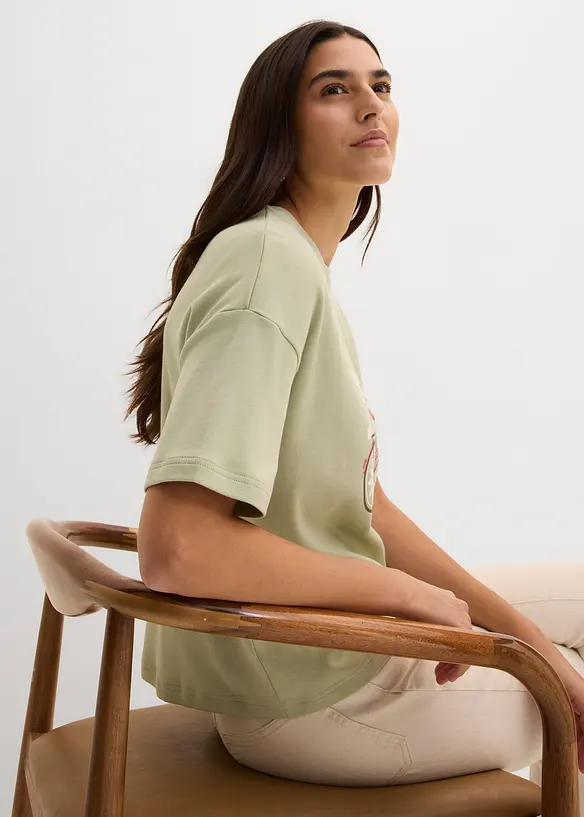 T-shirt ampia in puro cotone, bonprix