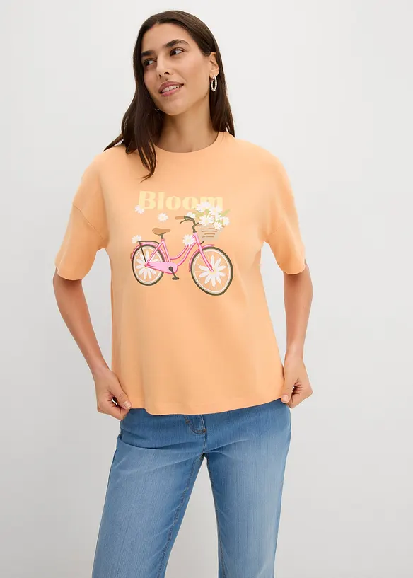 T-shirt ampia in puro cotone, bonprix