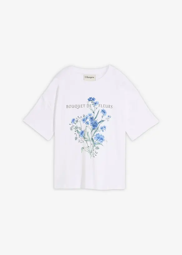 T-shirt ampia in puro cotone, bonprix