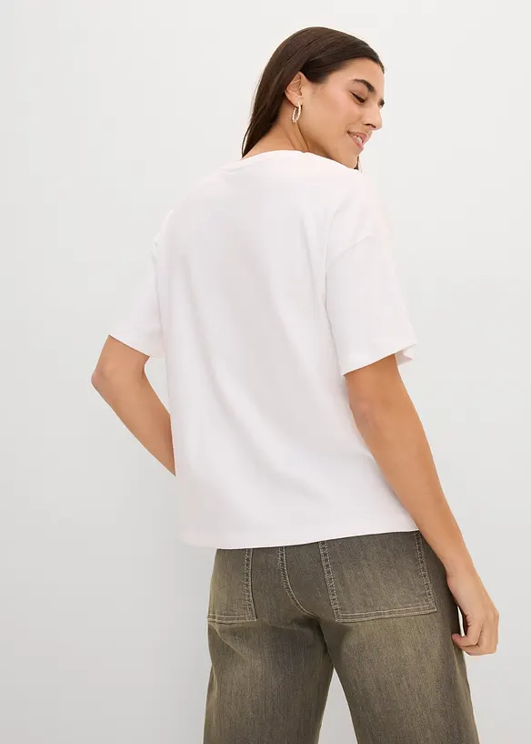 T-shirt ampia in puro cotone, bonprix
