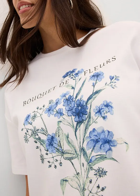 T-shirt ampia in puro cotone, bonprix