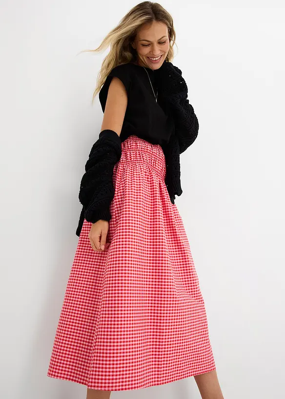 Gonna lunga in misto cotone elasticizzato, bonprix