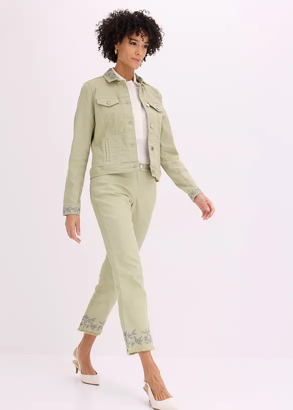 Giacca in twill con ricami, bonprix