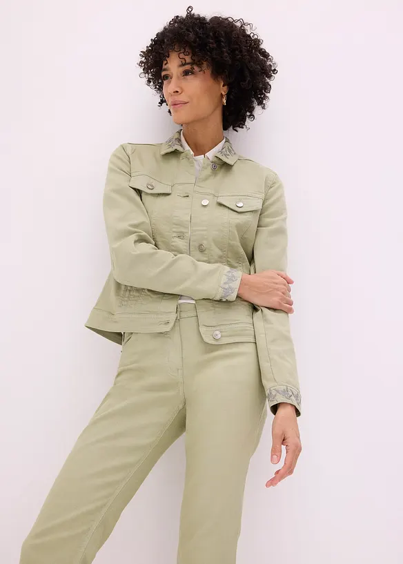 Giacca in twill con ricami, bonprix