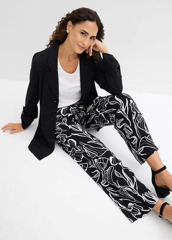 Pantaloni in viscosa con elastico in vita, bonprix