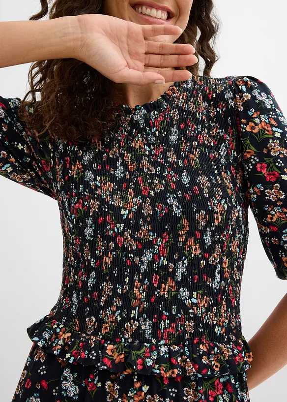 Abito midi in jersey di misto viscosa, bonprix