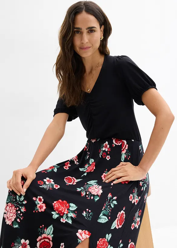 Abito lungo in misto viscosa, bonprix