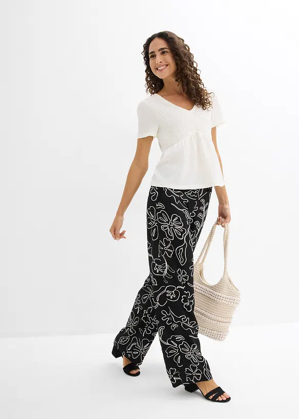 Maglia in cr&ecirc;pe operato, bonprix