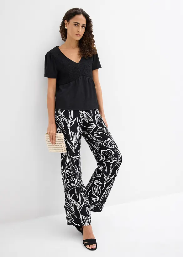 Maglia in cr&ecirc;pe operato, bonprix