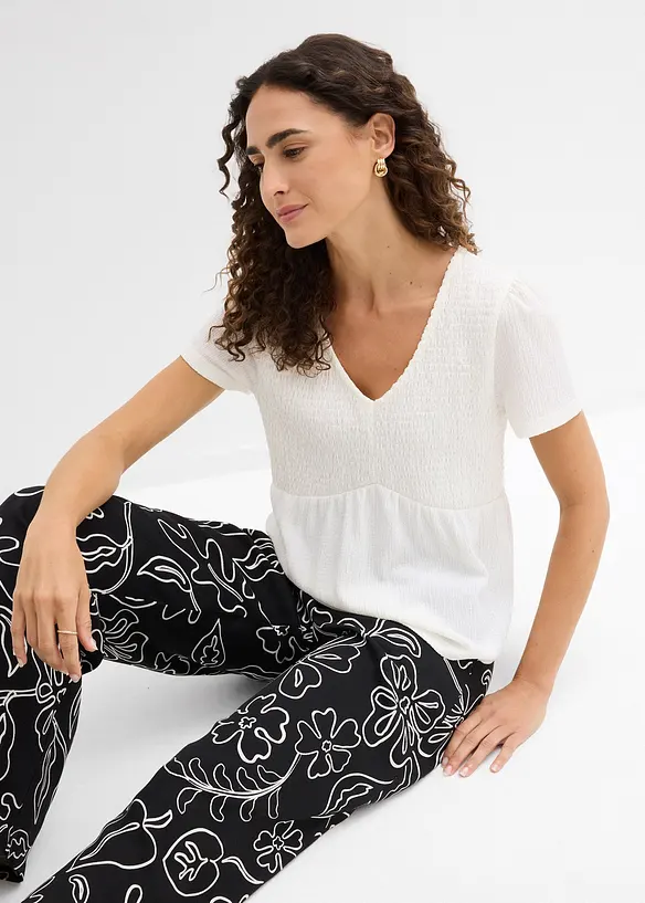 Maglia in cr&ecirc;pe operato, bonprix