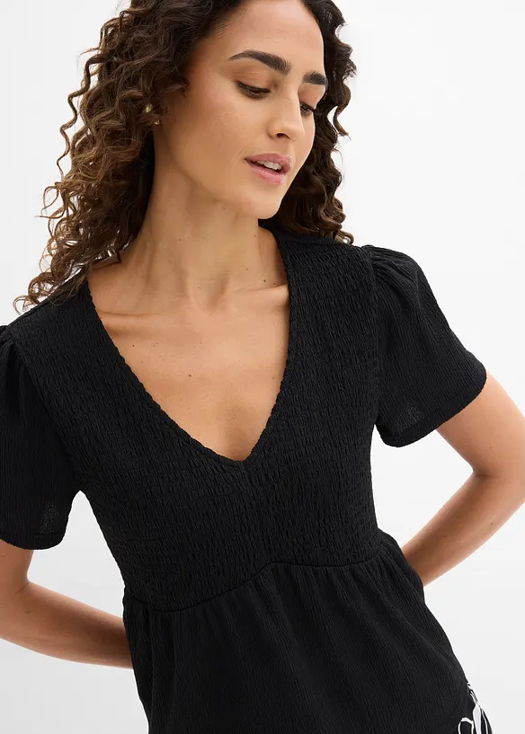 Maglia in cr&ecirc;pe operato, bonprix