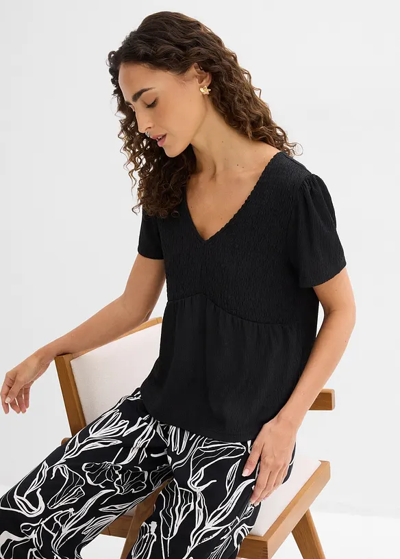 Maglia in cr&ecirc;pe operato, bonprix