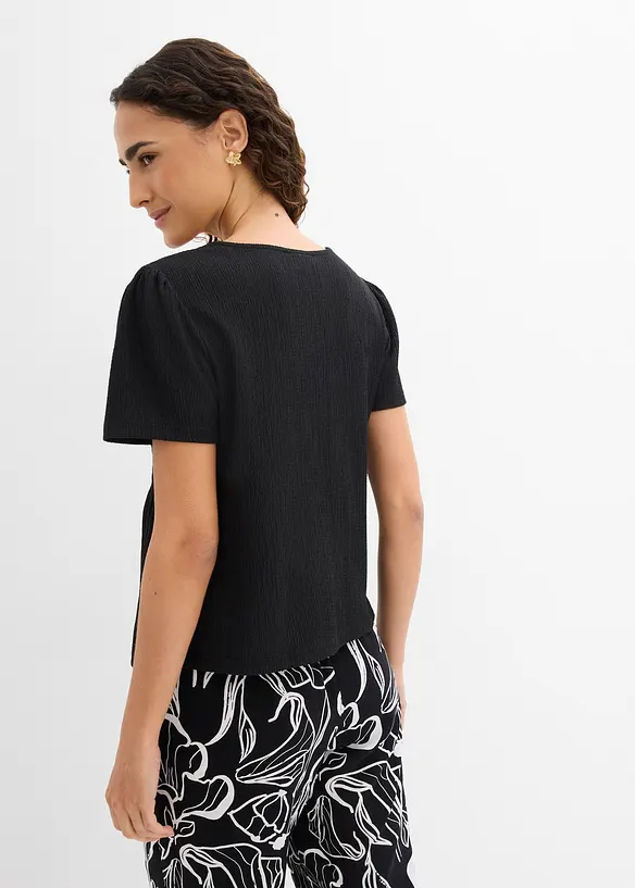 Maglia in cr&ecirc;pe operato, bonprix