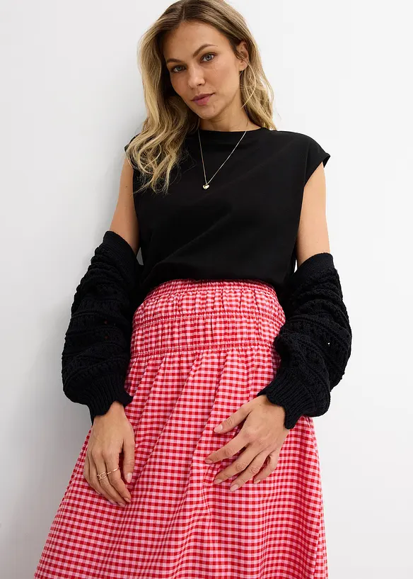 Gonna lunga in misto cotone elasticizzato, bonprix