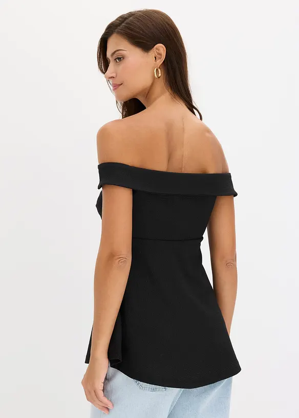 Maglia con cut-out in tessuto operato, bonprix