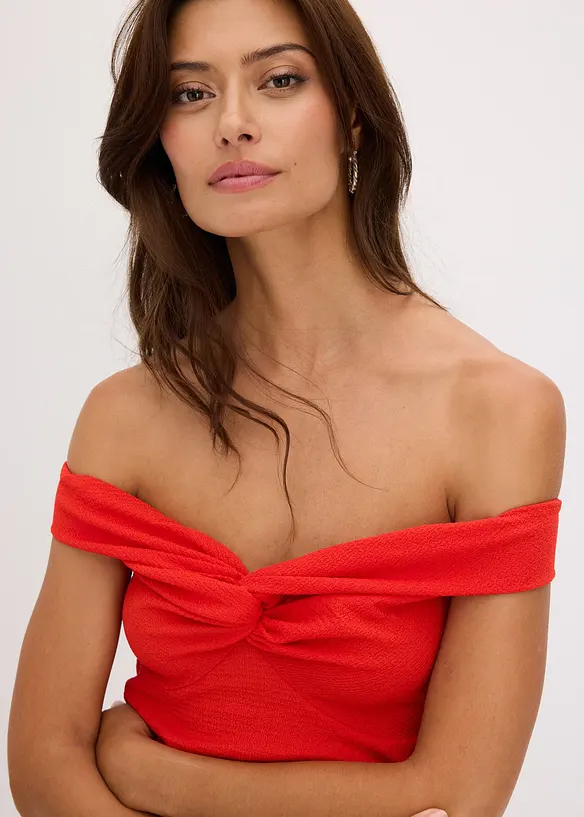 Maglia con cut-out in tessuto operato, bonprix