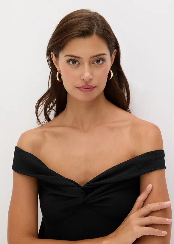 Maglia con cut-out in tessuto operato, bonprix