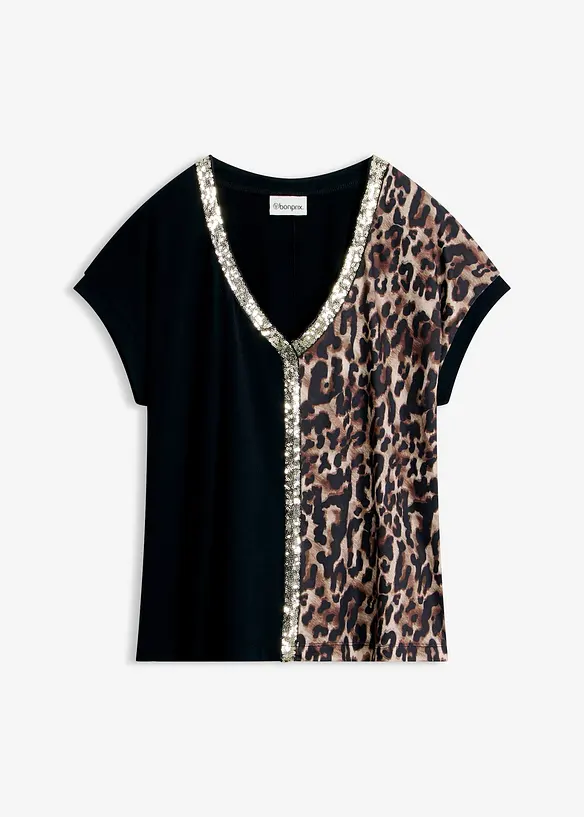 Maglia con paillettes, bonprix