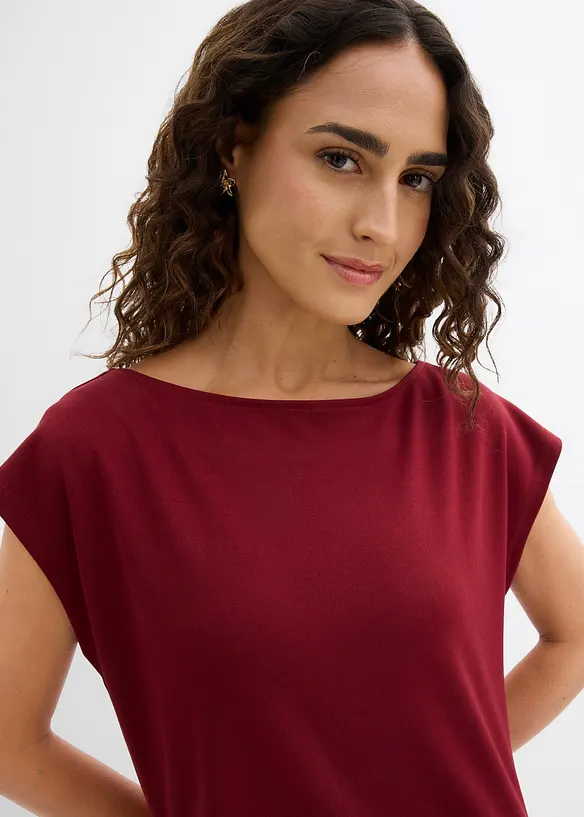 Top asimmetrico in punto di Roma, bonprix