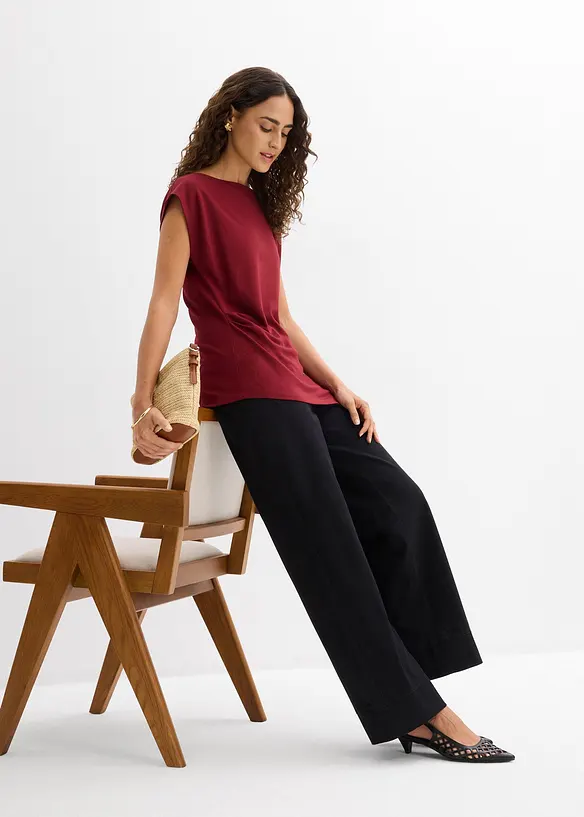 Top asimmetrico in punto di Roma, bonprix