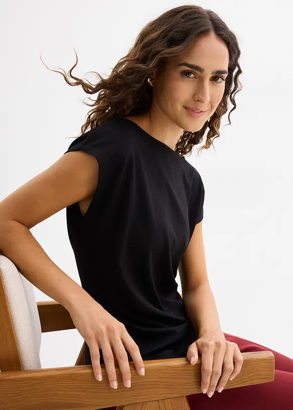 Top asimmetrico in punto di Roma, bonprix