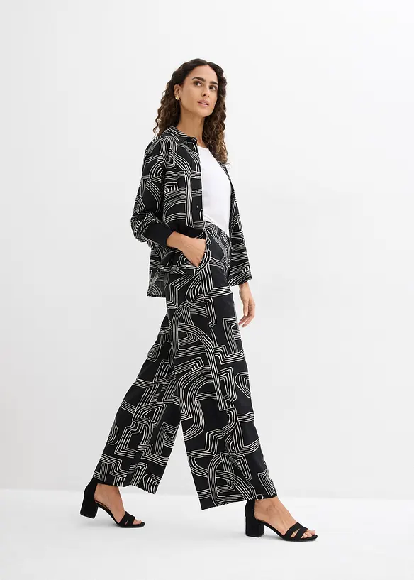 Pantaloni larghi in misto viscosa, bonprix