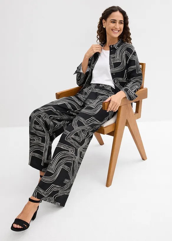 Pantaloni larghi in misto viscosa, bonprix