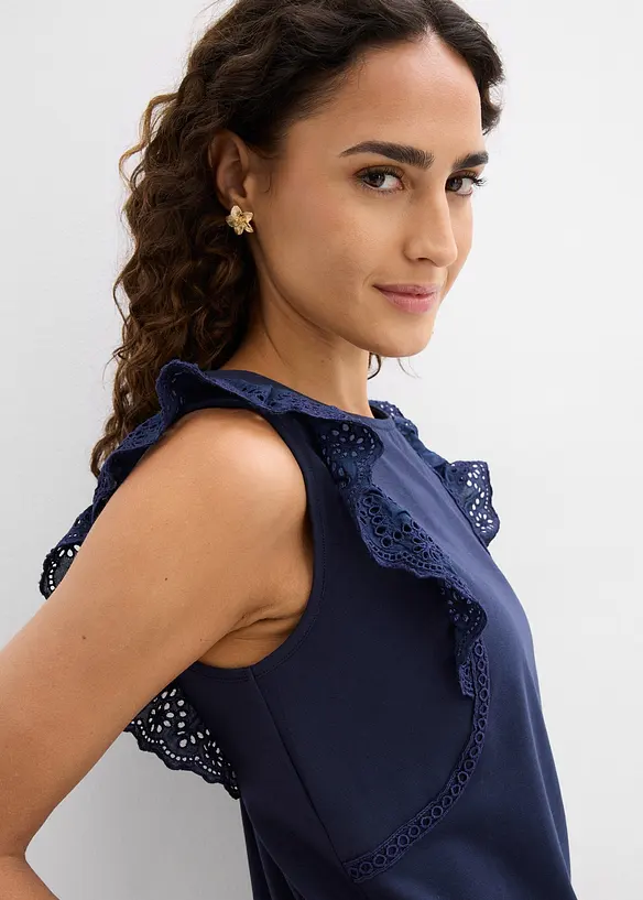 Top in misto cotone, bonprix