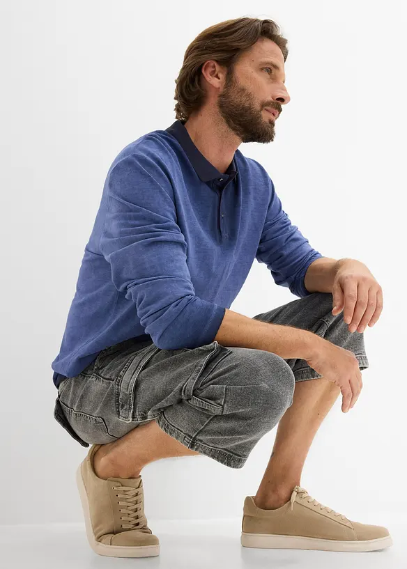 Jeans cargo a pinocchietto con cintura, relaxed fit, bonprix