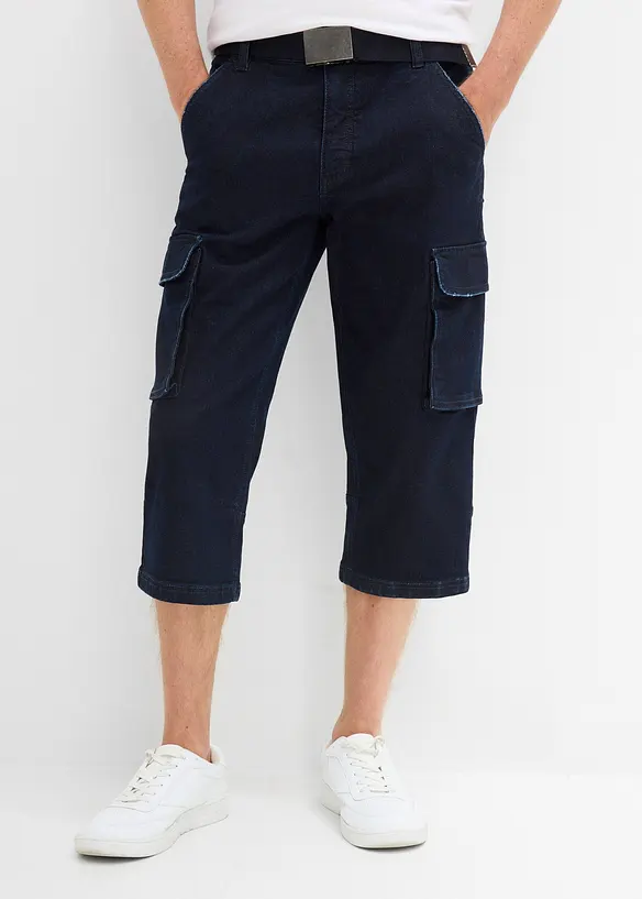 Jeans cargo a pinocchietto con cintura, relaxed fit, bonprix
