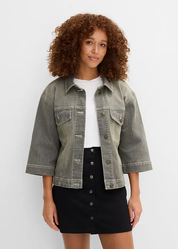 Giacca di jeans con maniche a 3/4, bonprix