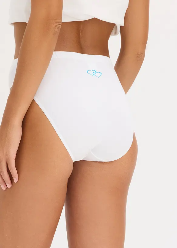 Slip in morbido cotone con stampa a forma di cuori (pacco da 6), bonprix