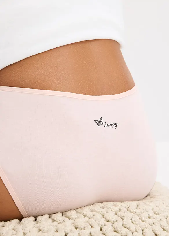 Culotte a vita alta in morbido cotone (pacco da 4), bonprix