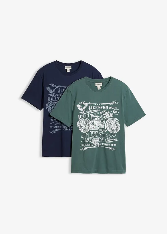 T-shirt in puro cotone biologico (pacco da 2), bonprix