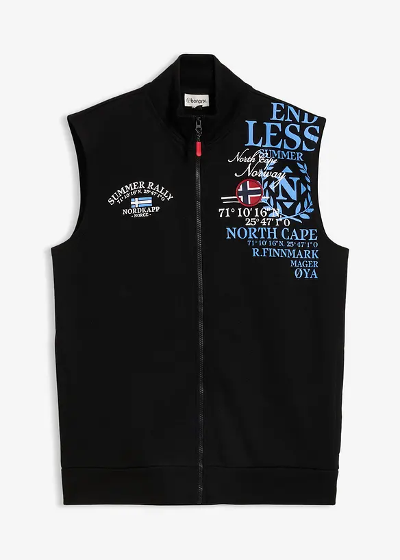 Gilet in felpa con collo dritto, bonprix