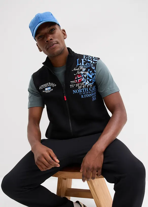 Gilet in felpa con collo dritto, bonprix