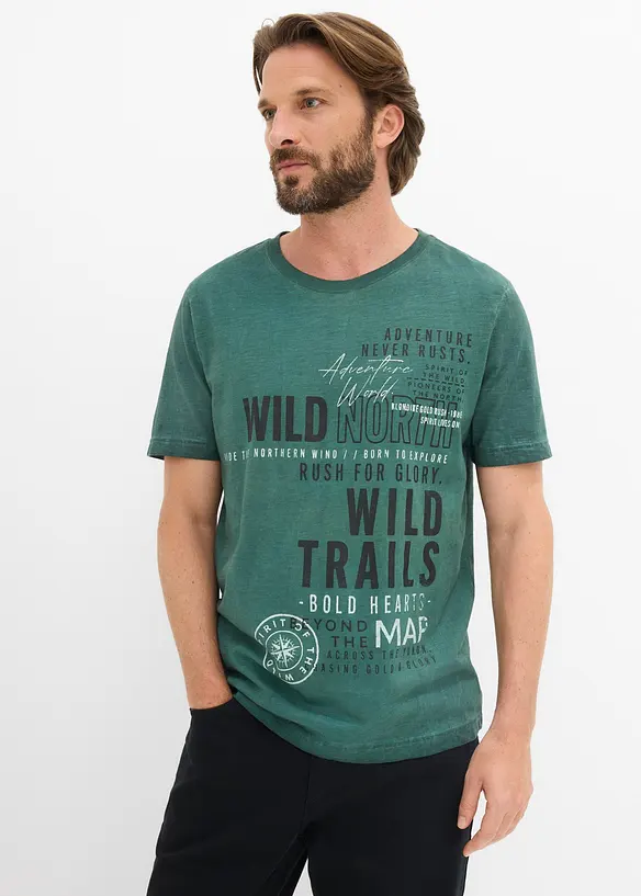 T-shirt in puro cotone biologico con effetto lavato, bonprix