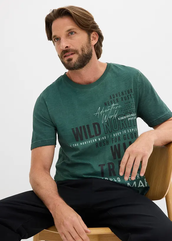 T-shirt in puro cotone biologico con effetto lavato, bonprix