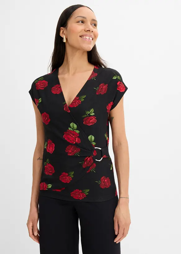 Maglia fantasia in misto viscosa morbido, bonprix