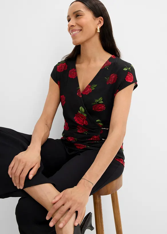 Maglia fantasia in misto viscosa morbido, bonprix