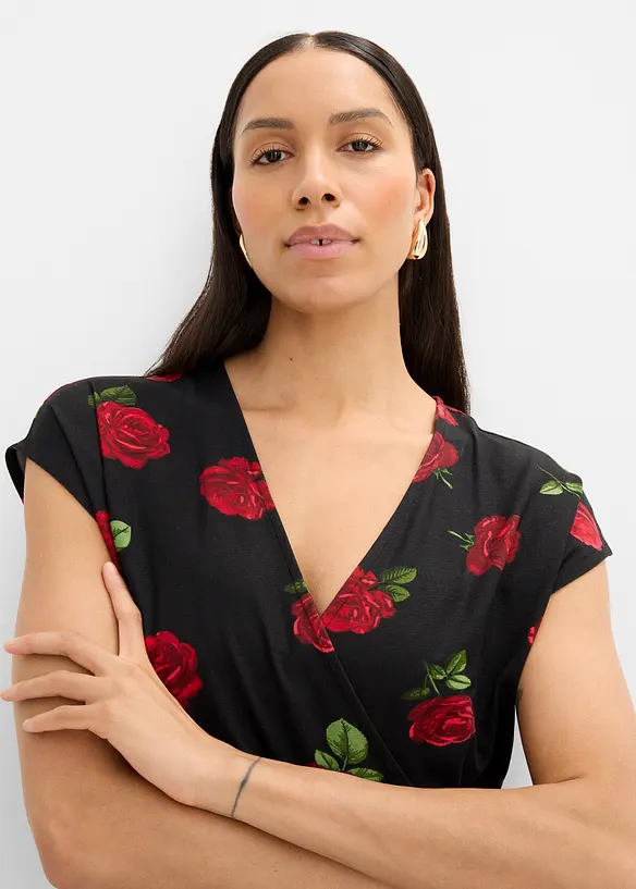 Maglia fantasia in misto viscosa morbido, bonprix